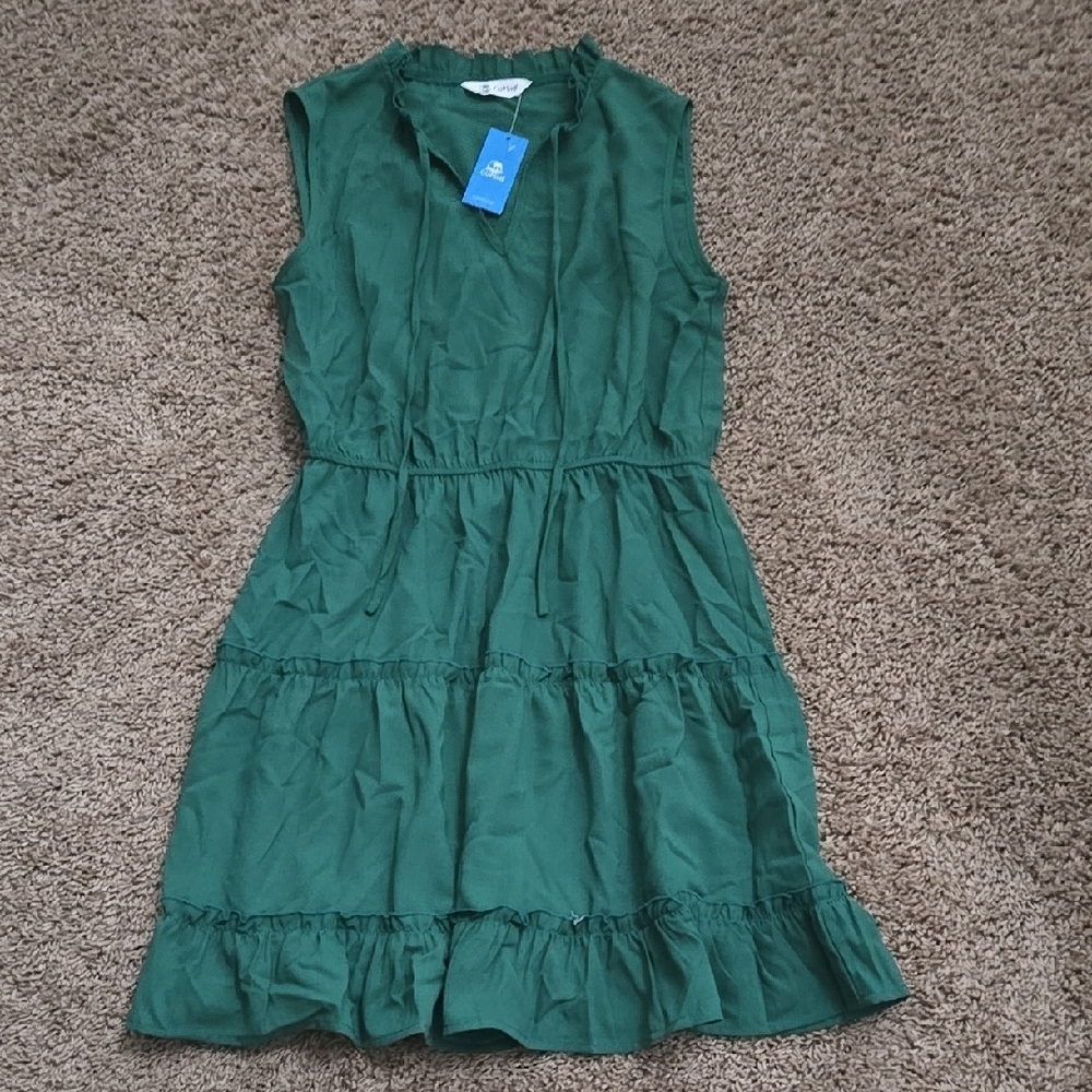 Cupshe Green Ruffled Tiered Sundress